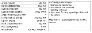 Tekniske detaljer F-52es